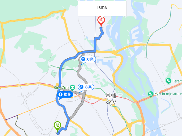 基辅国际机场-ISIDA诊所路线